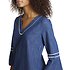 Image of Nautica BLUE NIGHT WASH EMBROIDERED V-NECK DRES