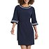 Image of Nautica NAVY SEAS GROSGRAIN TIPPED DRESS WITH BELT