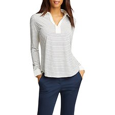 Image of Nautica MARSHMELLOW REVERSE STRIPE V NECK TOP