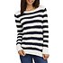 Image of Nautica MARSHMELLOW STRIPED CABLE KNIT SWEATER