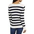 Image of Nautica MARSHMELLOW STRIPED CABLE KNIT SWEATER