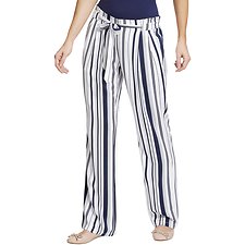 Image of Nautica  TIE WAIST STRIPED WIDE LEG PANTS