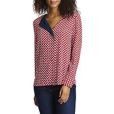 Image of Nautica  CONTRAST LAPEL FOOTBALL FOULARD SHIRT