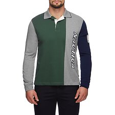Image of Nautica SEA KELP LS BWC SPLIT LOGO RUGBY  SHIRT