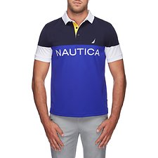 Image of Nautica BRIGHT COBALT NAUTICA TECH CLRBLK POLO SHIRT