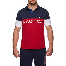 Image of Nautica NAUTICA RED NAUTICA TECH CLRBLK POLO SHIRT