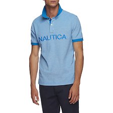 Image of Nautica CAPRI BLUE KAILUA LOGO SHORT SLEEVE POLO