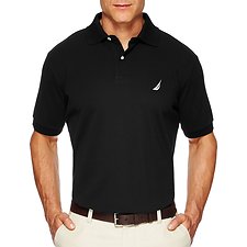 Image of Nautica TRUE BLACK Short Sleeve Solid Polo
