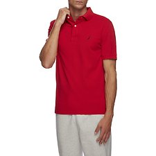 Image of Nautica FLARE RED Short Sleeve Solid Polo