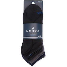 Image of Nautica BLACK NAUTICA 6PK LOWCUT SUPERSOFT SOCKS
