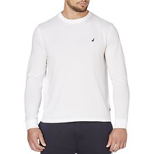 Image of Nautica BRIGHT WHITE CLASSIC FIT LONG SLEEVE TEE