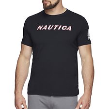 Image of Nautica NAVY BLUE WATER CHALLLENGE SLANT GRAPHIC TEE