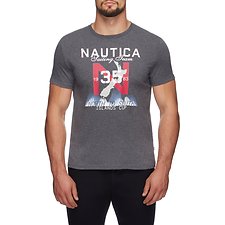 Image of Nautica CHARCOAL HEATHER NORTH TO SOUTH SAILING TEAM TEE