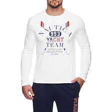 Image of Nautica BRIGHT WHITE NAUTICA YACHT TEAM LONG SLEEVE TEE