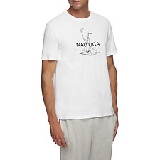 Image of Nautica BRIGHT WHITE SHORT SLEEVE ANCHOR FLAG GRAPHIC T-SHIRT
