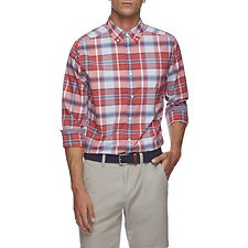 Image of Nautica SAILOR RED EVERDAY PLAID LONG SLEEVE SHIRT