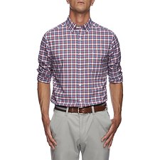 Image of Nautica RESCUE RED CLASSIC WRINKLE RESISTANT PLAID SHIRT