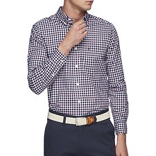Image of Nautica ZINFANDEL PLAID MINI CHECK POPLIN SHIRT